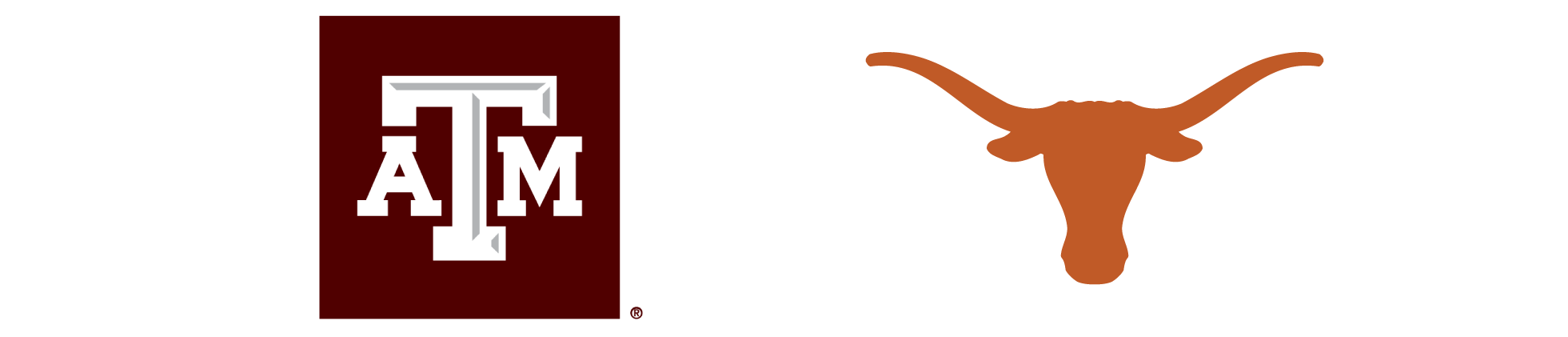 Rivalry Challenge Texas A&M University logo and Longhorn Silhouette for the University of Texas at Austin